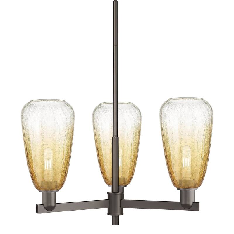 Innovations Lighting 716-3CR-9-18 Brookhaven Almond Chandelier - Oil Rubbed Bronze / Amber