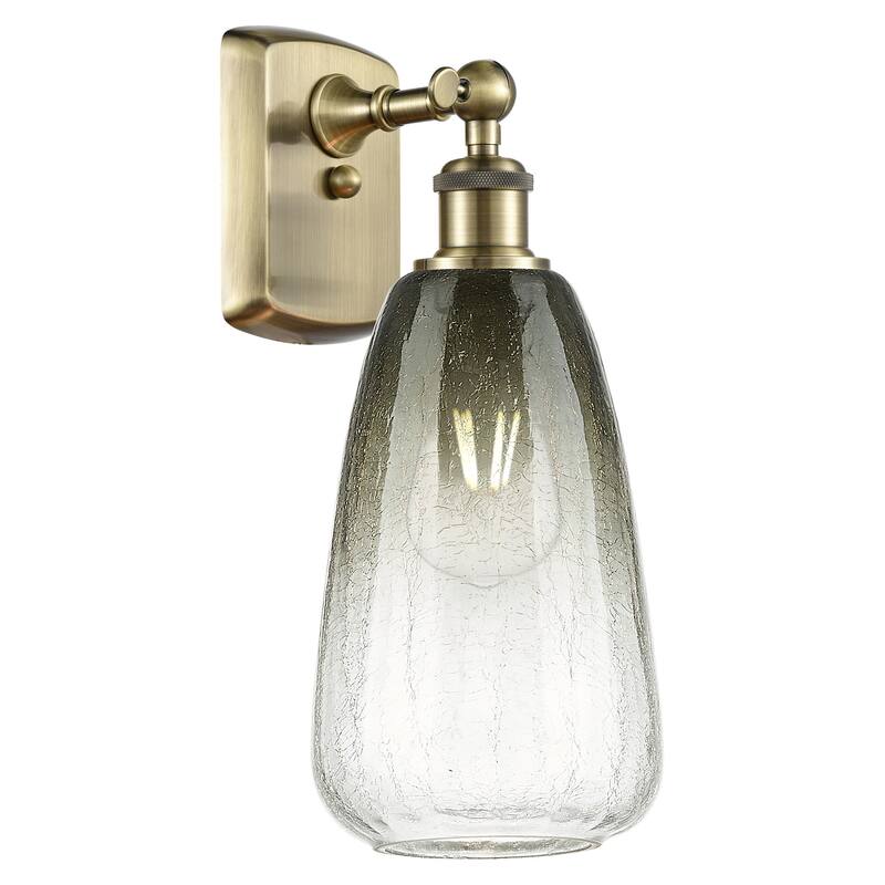 Innovations Lighting 516-1W-14-6 Brookhaven Almond Sconce Brookhaven - Antique Brass / Slate
