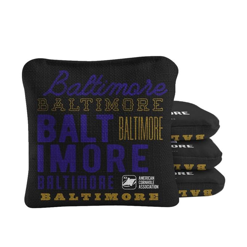 Baltimore Football Black Dual Sided Cornhole Bags