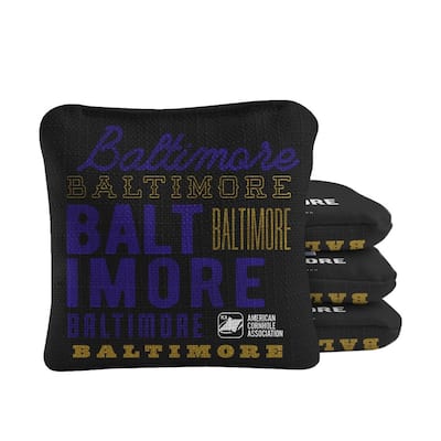 Baltimore Football Black Dual Sided Cornhole Bags