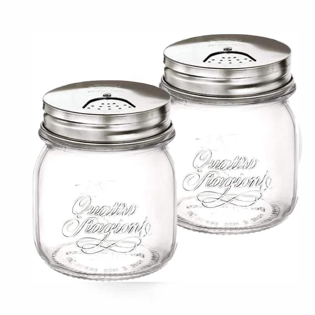 Bormioli Rocco Quattro Stagioni Mason Jars with Shaker Lid Set - 8.5 oz