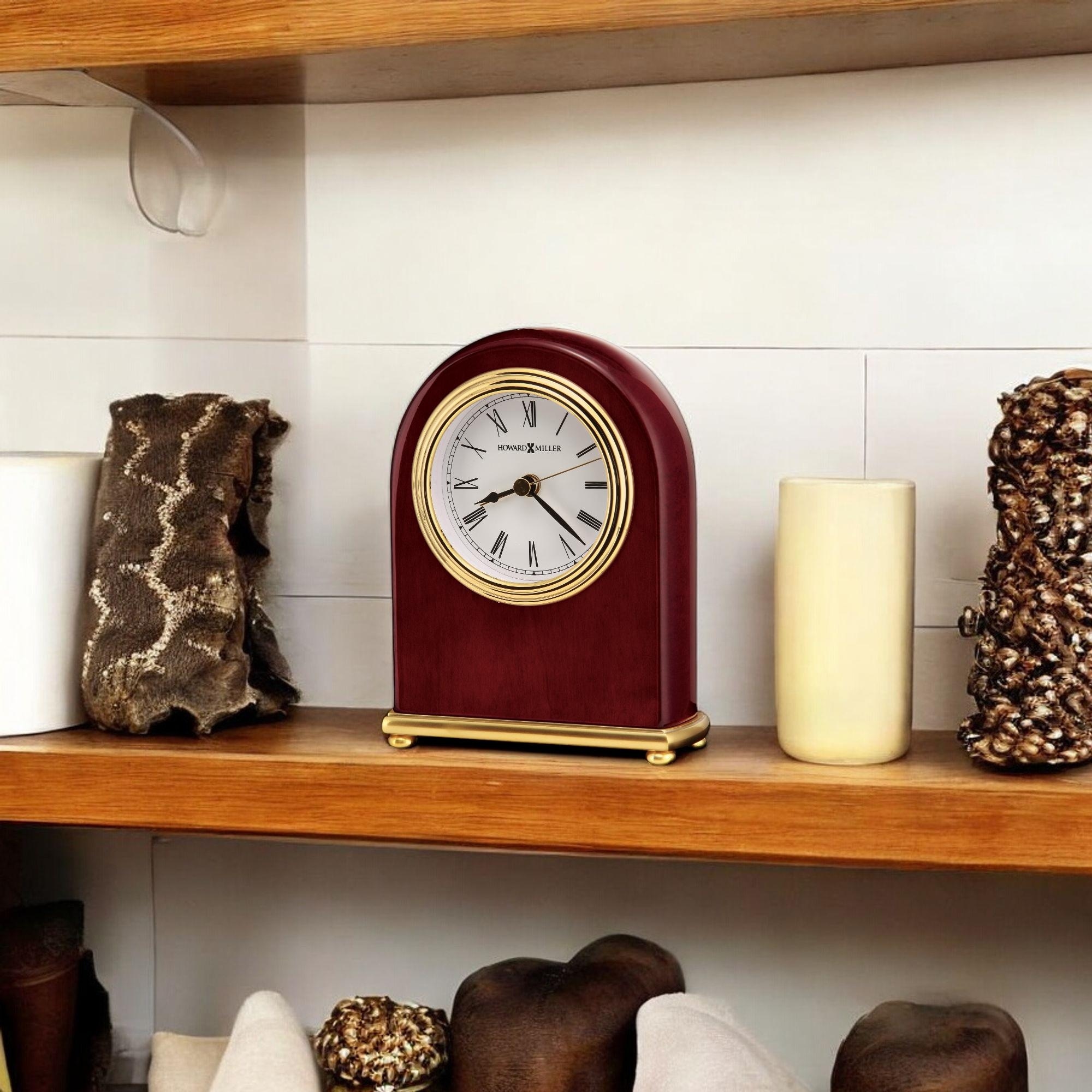 Howard Miller Rosewood Arch Vintage Mid-Century Modern Mantel Clock
