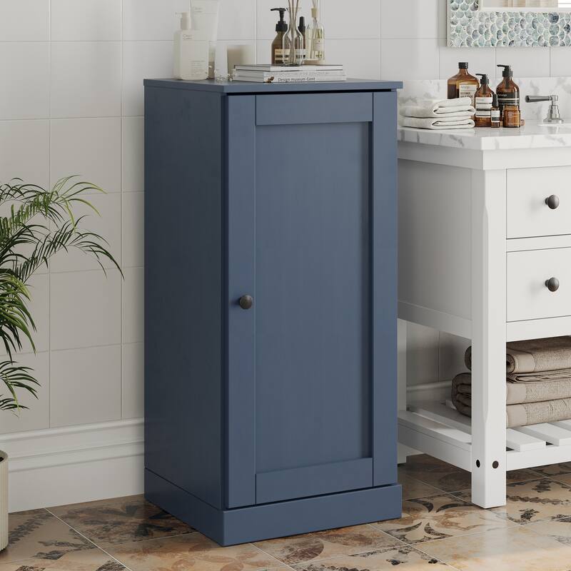 Palace Imports 100% Solid Wood 16.5" Bathroom Storage Cabinet with Shaker Door and Adjustable Shelves - Antique Blue