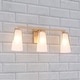 preview thumbnail 2 of 23, Modern Gold Bathroom Vanity Lights Dimmable Frosted Glass Wall Sconces 3 lights- L22" x W5.5" x H9"
