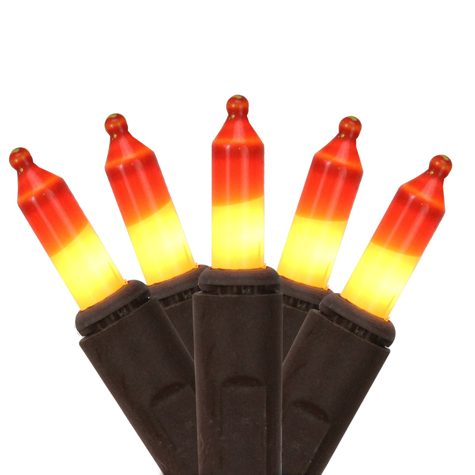 Shop 100 Yellow And Orange Led Mini Halloween Lights 20 5 Ft Brown Wire Overstock 16543088