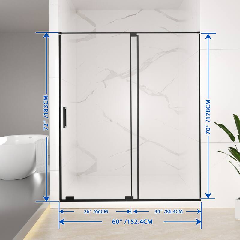 Semi-Frameless Sliding Shower Door