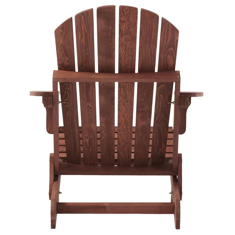 Oversize Wooden Outdoor Folding Adirondack Chair with Pre-Assembled BackRest & SeatBoard, for Garden Pool Deck Firepit