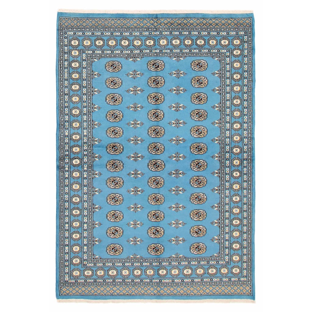 Finest Peshawar Bokhara Blue Rug 5'6" x 8'1" - 5'6 x 8'1