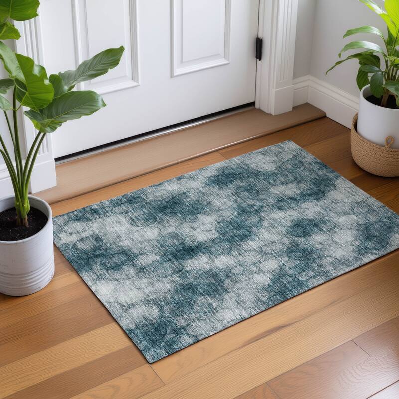 Machine Washable Indoor/ Outdoor Modern Aby Chantille Rug
