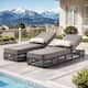 Option 2-Piece Brown Wicker Gray Cushion