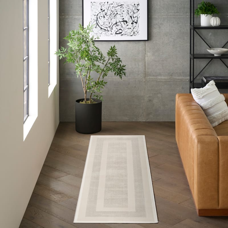 DKNY Grand Street Ivory Taupe Contemporary Chic Indoor Rug