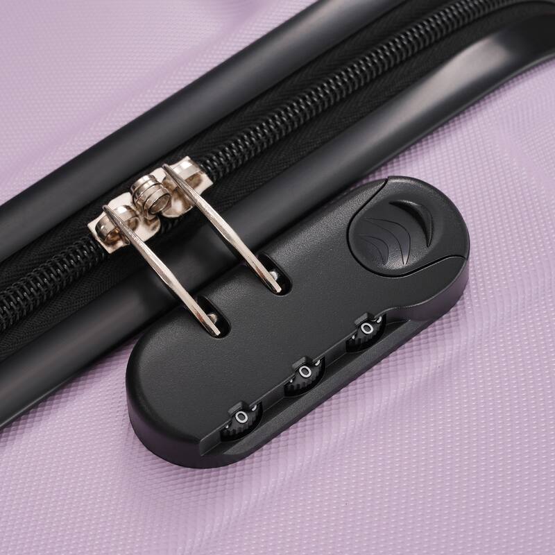 3-Piece, Modern Luggage Sets, Hard-Shell Luggage with Silicone Handles and Combination Lock, for Boarding Travel, Pink Purple