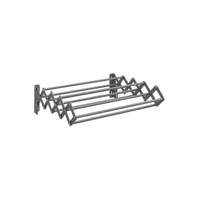 Wall-Mounted Expandable Steel Clothes Drying Rack with 9 Hanging Rods Perfect for Laundry Room or Bathroom