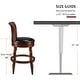preview thumbnail 5 of 7, Solid Wood Swivel Bar Stool Carved Hardwood Rotatable Pub Height Stools