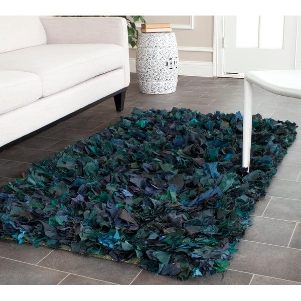 slide 1 of 137, SAFAVIEH Handmade Rio Shag Chihoko Extra Thick Decorative Rug 2'6" x 4' - Green/Multi