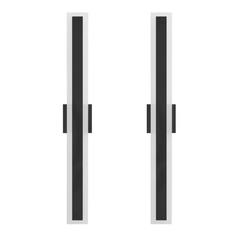 Outdoor Linear Integrated LED Wall Sconce Light Fixture with Bracket - 31.5"-24W/2Pack
