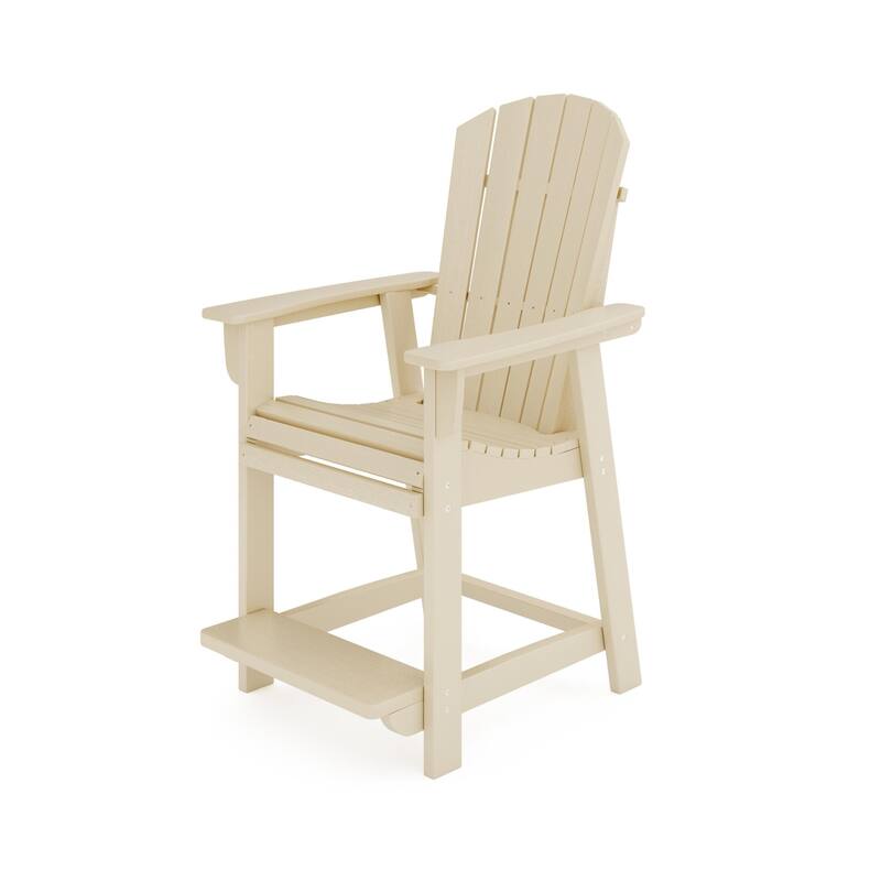 Adirondack Style Counter Chair - Stylish Hdpe Poly Lumber For Dining (Excluding the table)