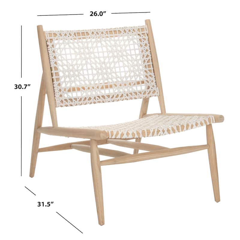 SAFAVIEH Bandelier Open Leather Weave Squared Accent Chair. - 26" W x 32" D x 31" H