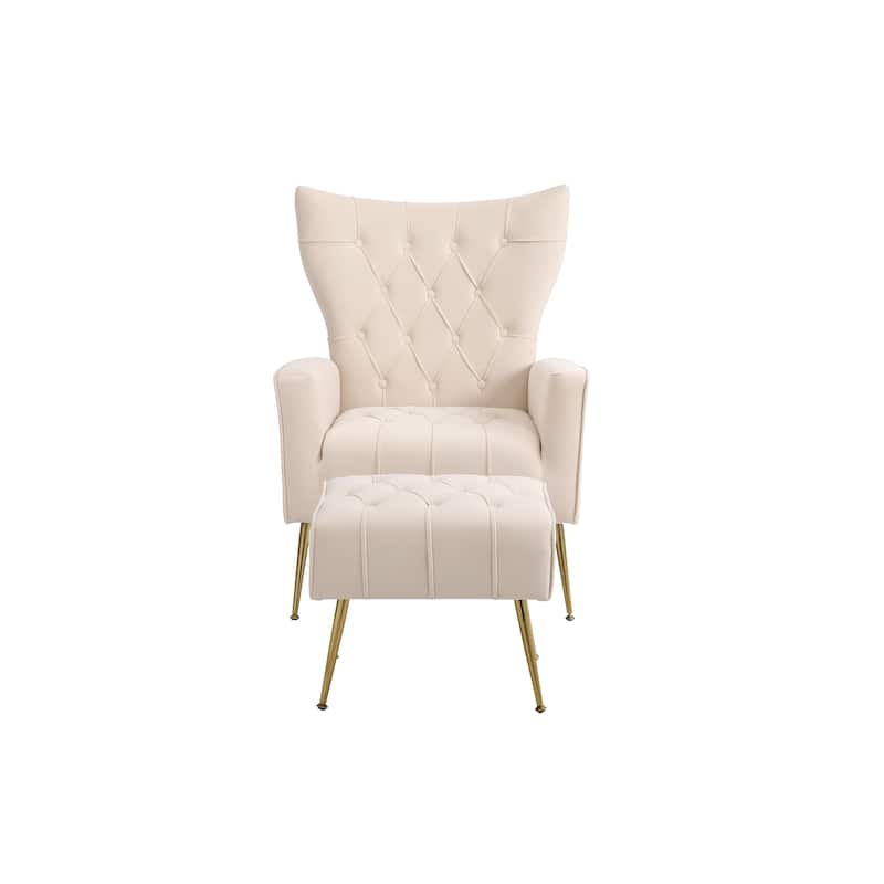 31.5" Velvet Button Tufted Arm Chair