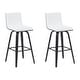 preview thumbnail 62 of 120, Skara Swivel Bar Stool, Upholstered Bar Height Chair with Bentwood Frame Set of 2 - White Faux Leather & Black