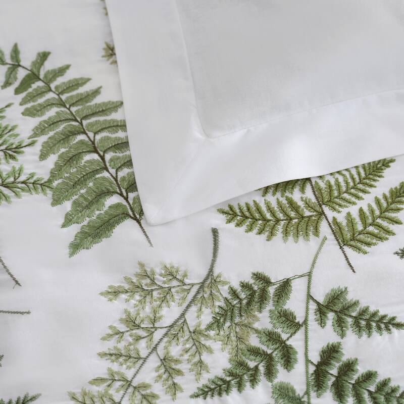 Martha By Martha Stewart Fern Garden Cotton Green Duvet Cover Set