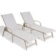 preview thumbnail 65 of 72, Outdoor Patio Lounger Aluminum Adjustable Chaise Lounge Chairs with Arms (Set of 2/4) - See Picture