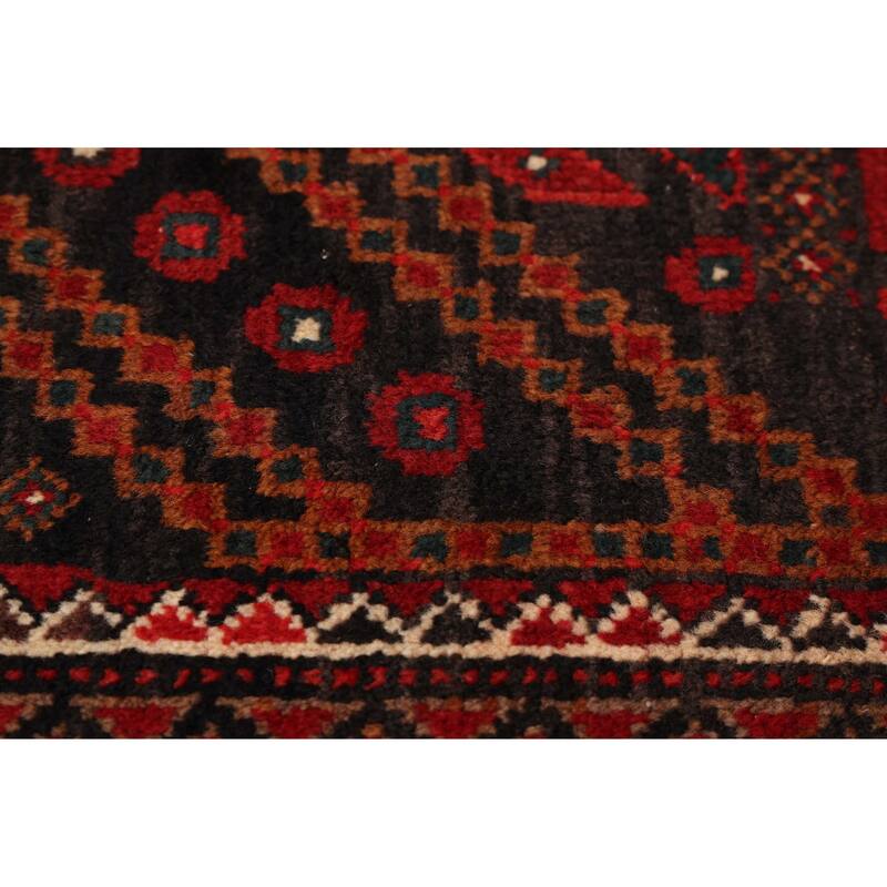 ECARPETGALLERY Hand-knotted Authentic Turkish Black Wool Rug - 3'5 x 7'3