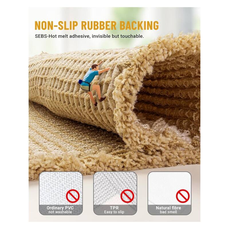 Large Waffle Bath Mat Set, Non Slip Bathroom Mat Set