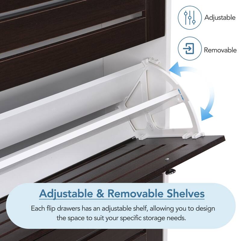 Minimalist Slim Shoe Cabinet With Hanging Hooks