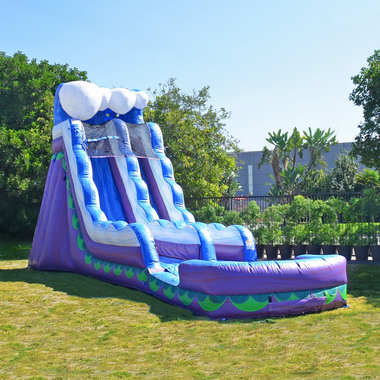 JumpOrange Mermaid 36 ft Inflatable Water Slide & Detachable Deep Pool, Commercial Indoor Outdoor Wet Dry Slide, Includes Blower