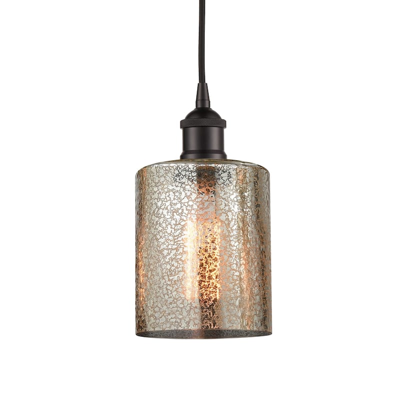 Innovations Lighting 616-1P-10-5 Cobbleskill Pendant Cobbleskill 5" - Oil Rubbed Bronze / Mercury