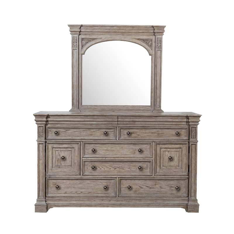 Kingsbury Beveled Dresser Mirror - Brown - 3.23"W x 39.76"H x 45.35"D