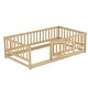 preview thumbnail 13 of 102, Montessori Floor Bed with Fence Guardrail and Removable Door Toddler Floor Wood Bed Frame for Kids Boys Girls Children's Room