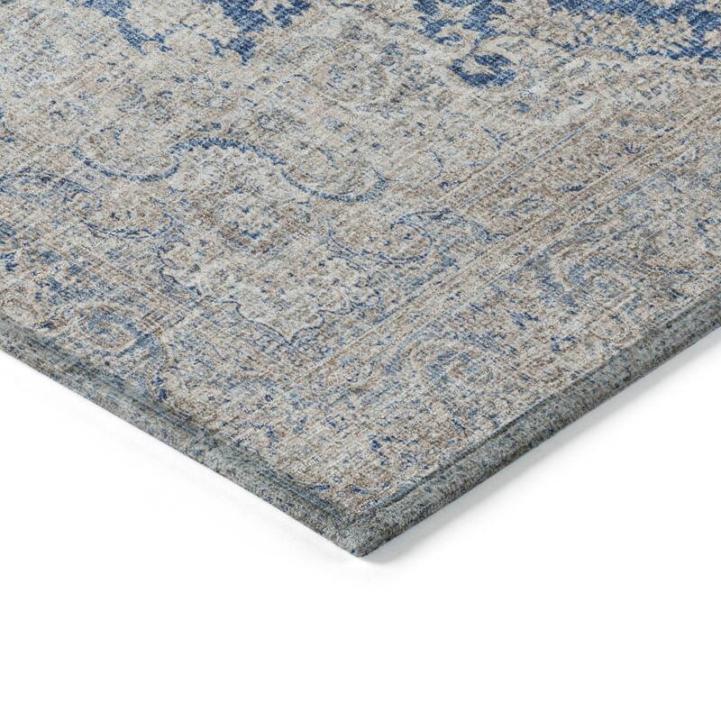Machine Washable Indoor/ Outdoor Vintage Traditional Chantille Rug