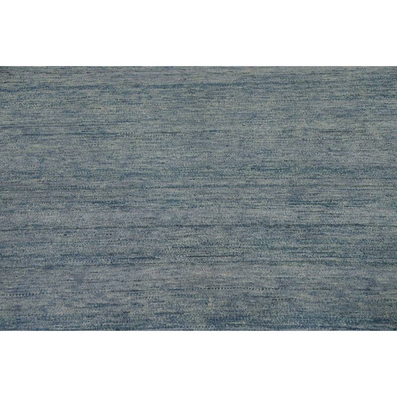 Blue Gabbeh Oriental Square Rug Handmade Wool Carpet - 4'1"x 4'3"