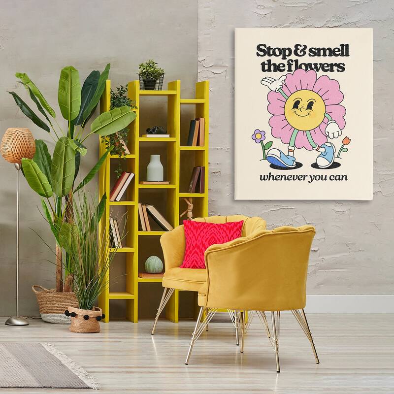 Stupell Vintage Smell The Flowers Canvas Wall Art Design By Victoria Barnes