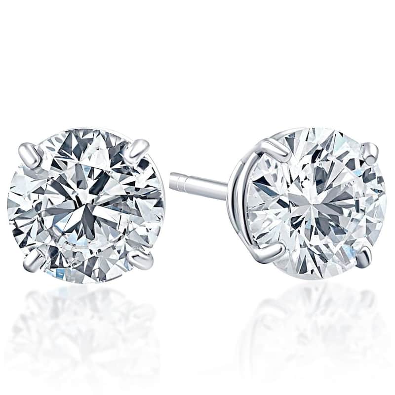 Certified 2Ct TW Diamond Studs White Gold Lab Grown