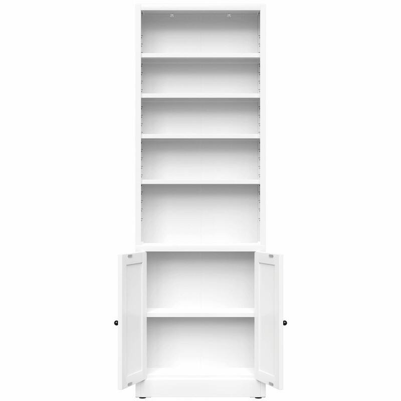 71" Tall Metal Bookcase with Door and Adjustable Shelves