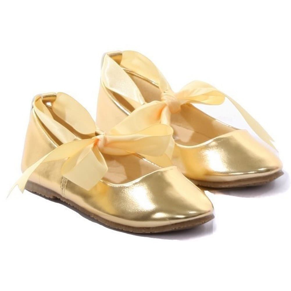 girls gold ballerina shoes