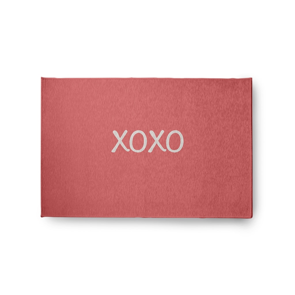 XOXO Valentines Chenille Indoor/Outdoor Rug