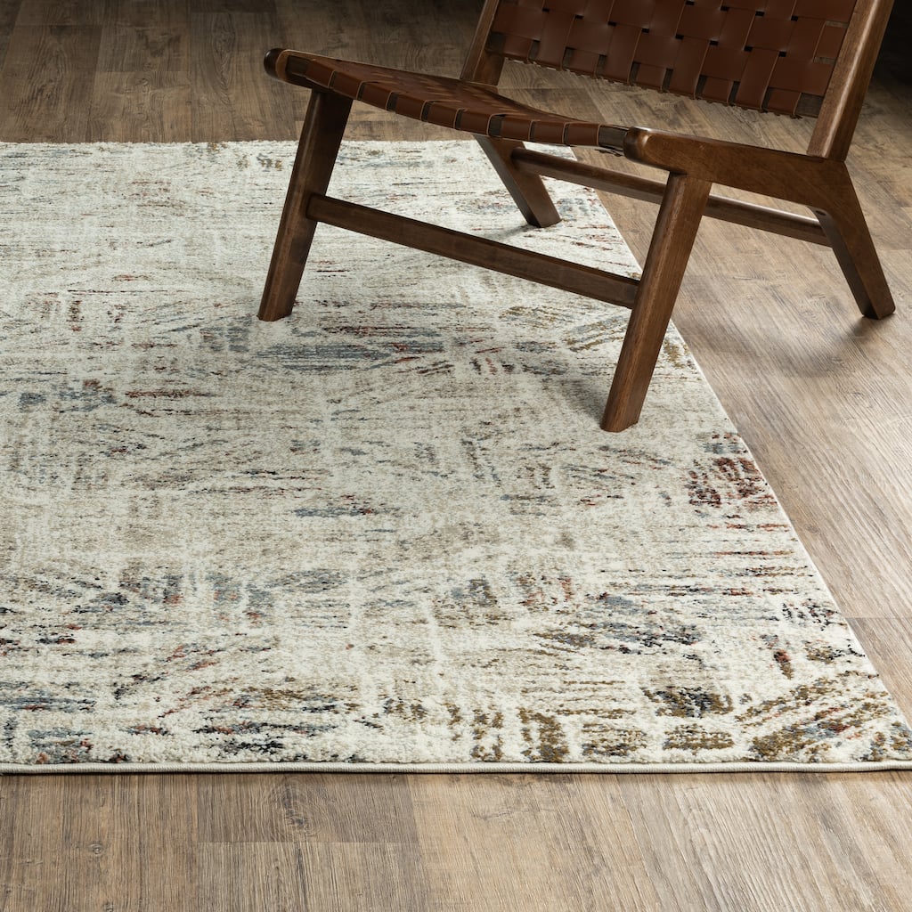 ROW Gemma Modern Distressed Geometric Beige/Multi Area Rug