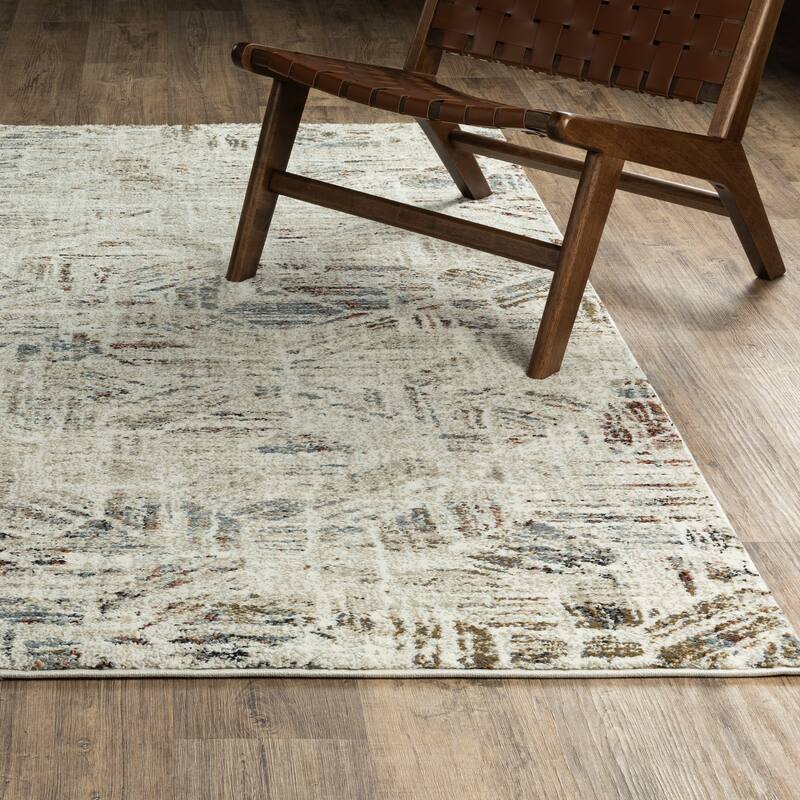 ROW Gemma Modern Distressed Geometric Beige/Multi Area Rug