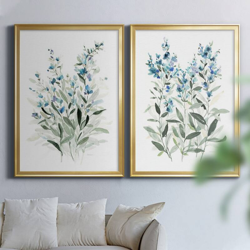 Delicate Blue Botanical I Premium Framed Print - Ready to Hang - Multi-Color