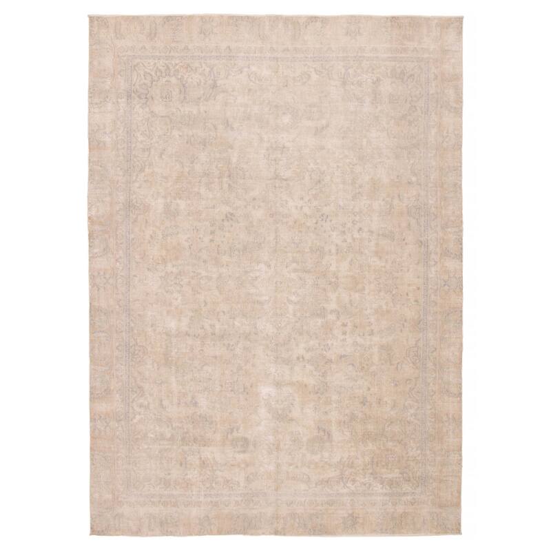 ECARPETGALLERY Hand-knotted Antalya Vintage Khaki Wool Rug - 8'4 x 11'5 - Light Khaki - 8'4 x 11'5