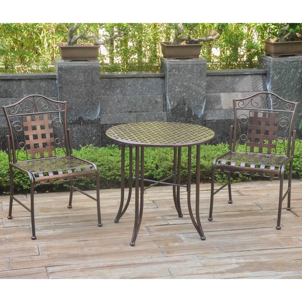 Mandalay 3-Piece Iron Patio Bistro Set