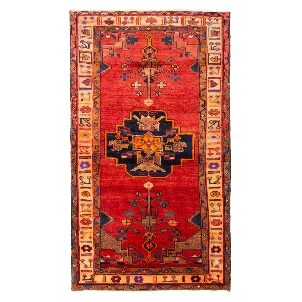 ECARPETGALLERY Hand-knotted Konya Anatolian Dark Red Wool Rug - 3'10 x 6'10