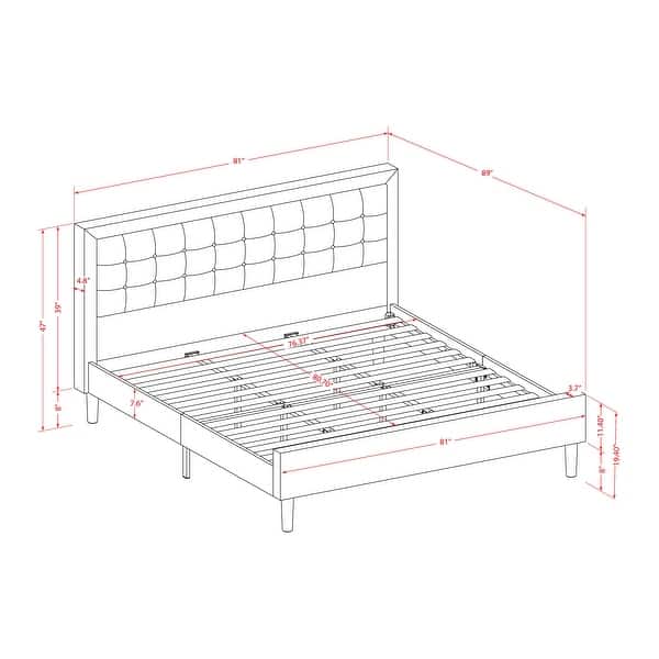 East West Furniture Platform King Size Bedroom Set with 1 Bed Frame and ...