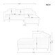 preview thumbnail 10 of 8, 83.4" L-shaped Sectional Sofa Velvet Upholstered Sofa & Right Hand Facing Chaise with Adjustable Headrest and Metal Legs