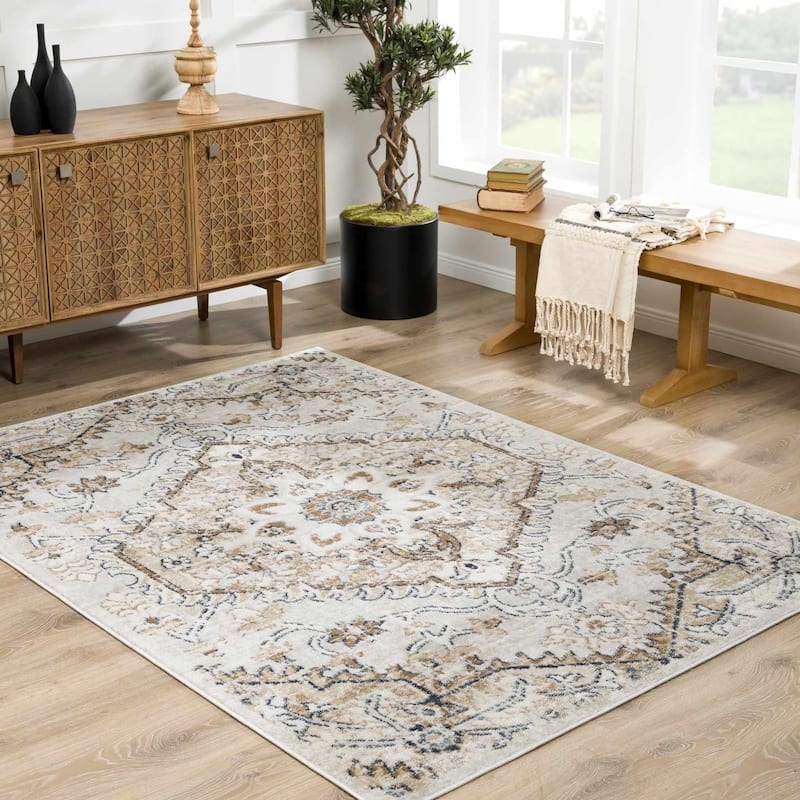 Hauteloom Leonora Hallway, Kitchen Runner Rug - Pale Pink, Plum, Peach - 2'7" x 10'
