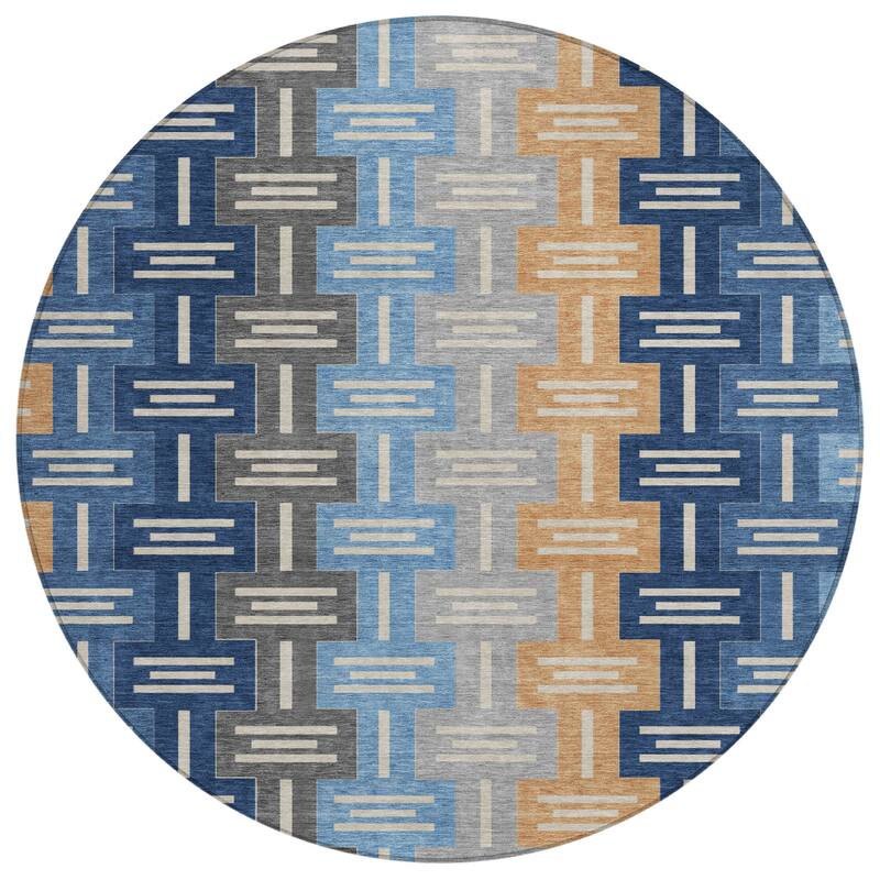 Machine Washable Indoor/ Outdoor Modern Wamego Chantille Rug